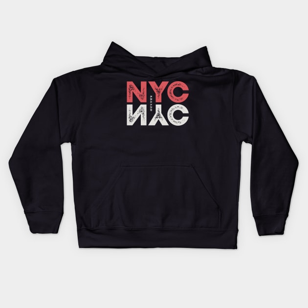 New york city Nyc with textured lettering Kids Hoodie by Frispa